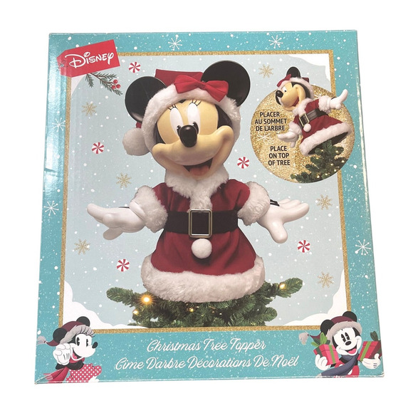 Disney Minnie Mouse Santa Christmas Tree Topper by Kurt S. Adler Holiday Decor - Picture 4 of 6